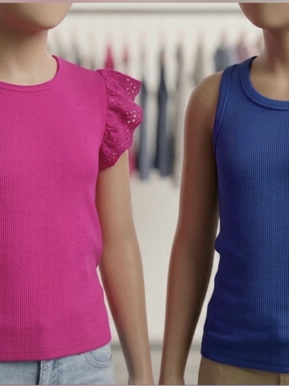 NWT 2 Pack Kids Sleeveless
Blue and Pink Tops size 14/16 or XL